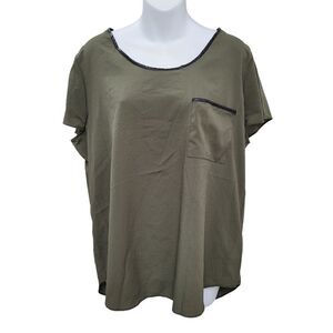 2/$20 JoeโFresh Navy Green Top Blouse Size:โXL